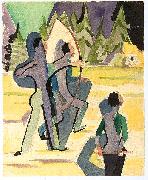 Ernst Ludwig Kirchner Archer - Watercolour oil painting reproduction